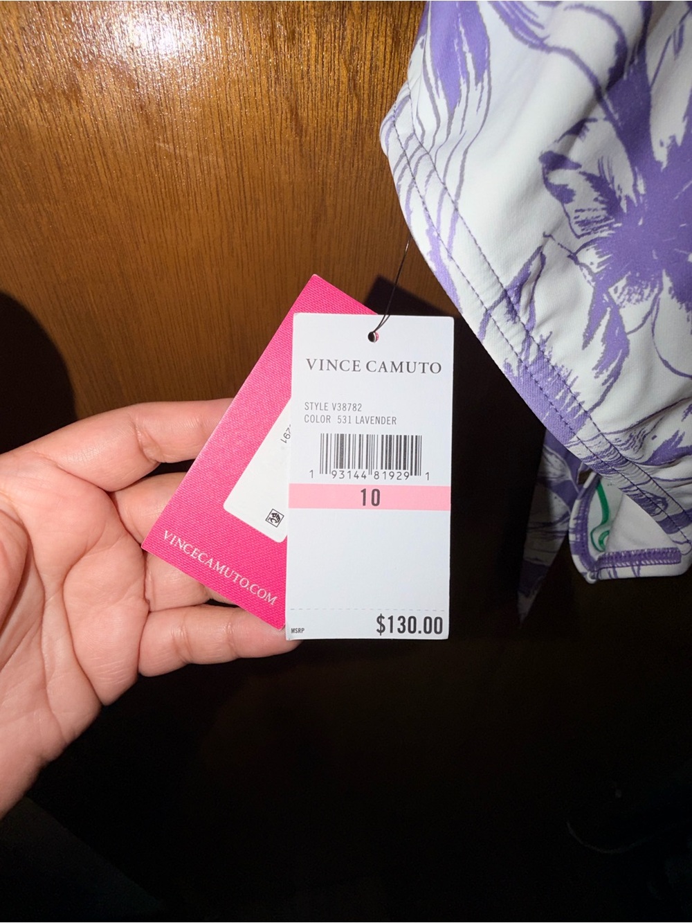 Vince Camuto Lavender Floral Print Dress - Picture 7 of 7